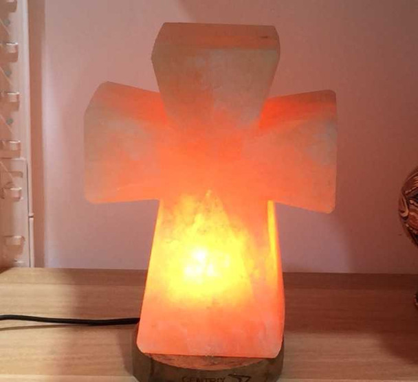 Luxury Himalayan cross shape salt lamp 23 cm Premium Design Showcase