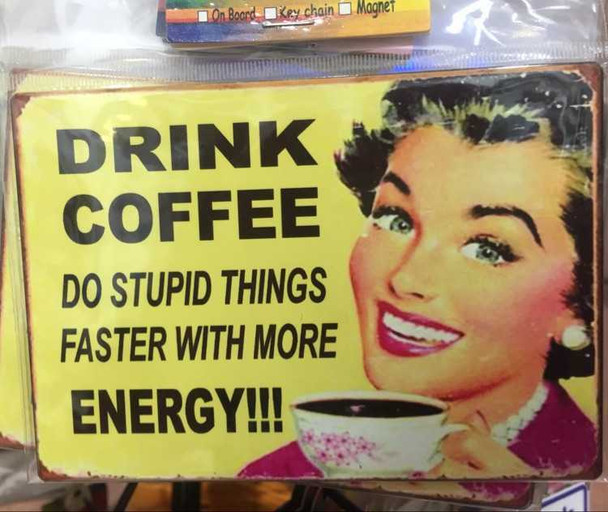 Craftihouse collection aluminium fridge magnet, featuring a vibrant "Drink Coffee" design and professional finish.