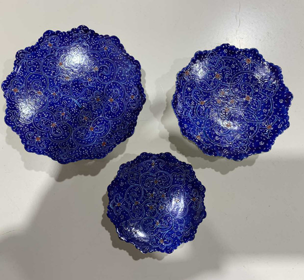 Handcrafted Blue Pattern Minakari Plate Lifestyle Visual
