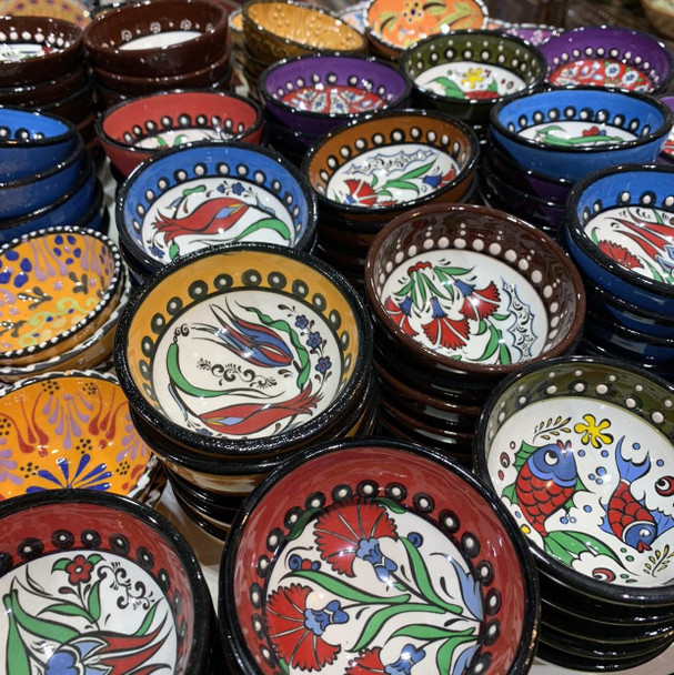 Handcrafted Premium Hand painted classic pattern Turkish ceramic bowl 8 cm Lifestyle Visual