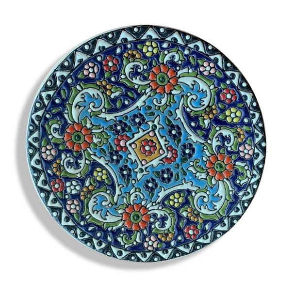 Galaxy pattern hand-painted ceramic side plate 16cm pottery art housewarming gift