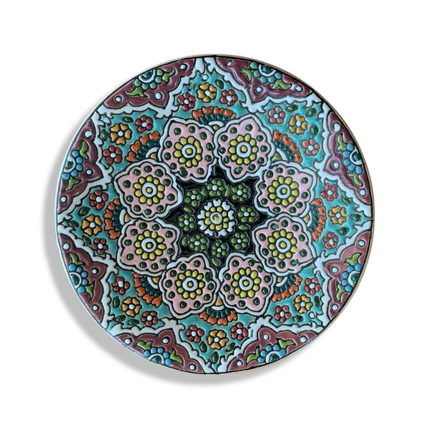 Summer pattern hand-painted ceramic plate 16cm enamel art seasonal home decor gift