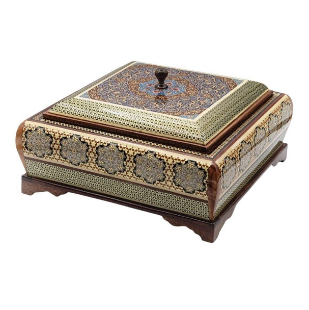 Handcrafted Stunning chocolate box. Hand painted Khatamkari candy box 20x20 cm Lifestyle Visual