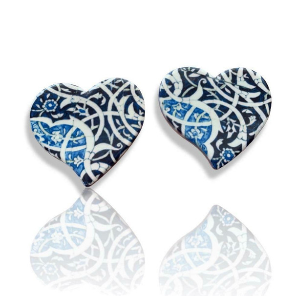 Luxury Birthday Day Idea Set Of 2 Pcs Heart Shape Ceramic Magnets Premium Design Showcase