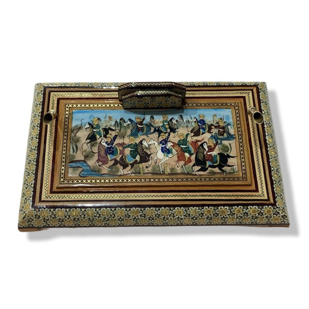 Luxury Desktop pen and business card  holder , wooden Khatamkari pen holder Premium Design Showcase