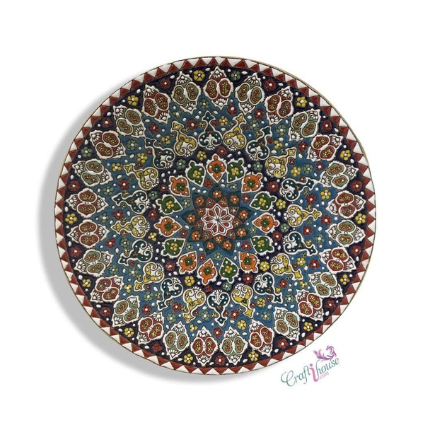 Luxury Handcrafted Minakari plate 30 cm Premium Design Showcase