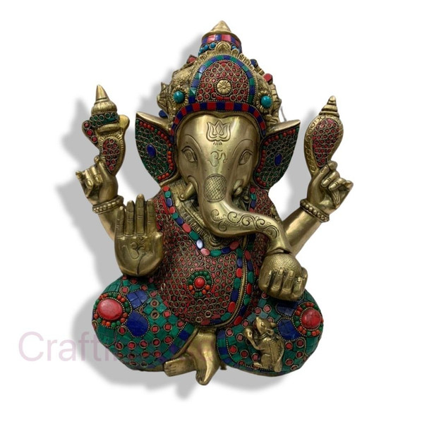Exclusive Artisan Brass Ganesha statue 36 Fine Craftsmanship Detail
