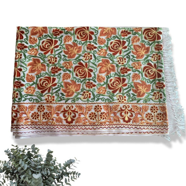 Exclusive Kashmeri shawl , light pink embroidered shawl Fine Craftsmanship Detail