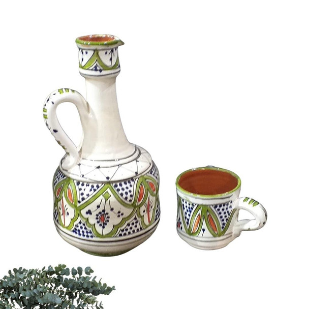 Luxury Artisan Moroccan ceramic set jug and mug set Premium Design Showcase