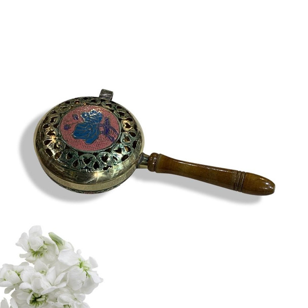 Exclusive Artisan Brass bakhoor burner wooden Fine Craftsmanship Detail