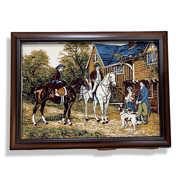 Luxury Wall hanging village scene carpet 50x70 cm , gift ideas, Machine Made Premium Design Showcase