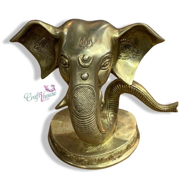 Luxury Artisan Brass Elephant Head Decorative Premium Design Showcase
