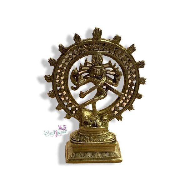 brass idol of Nataraja, reflecting traditional metalwork artistry and symbolic cultural heritage.