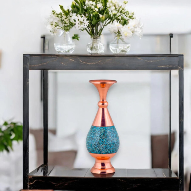 Handcrafted Firoozeh Kobi Turquoise Copper Lifestyle Visual