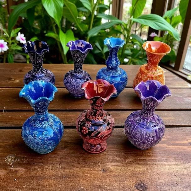 Turkish Ceramic Vase 20 | Artisan Home Decor | Unique Middle Eastern Piece - Luxury Handcrafted Art Craftihouse Dubai