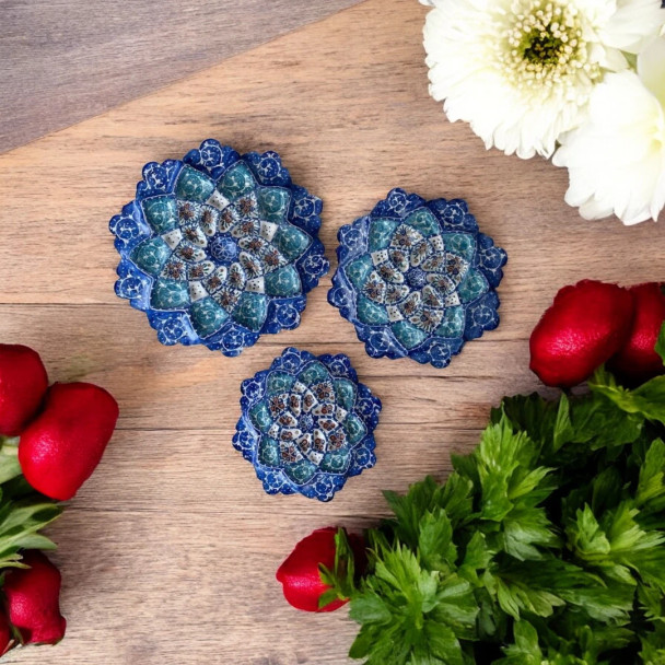 Minakari Plates Set Of | Sophisticated Boutique Accessory | Crafted In Dubai - Luxury Handcrafted Art Craftihouse Dubai