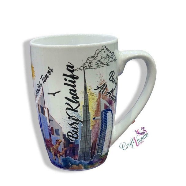 I Love Dubai ceramic mug UAE souvenir gift iconic landmark design