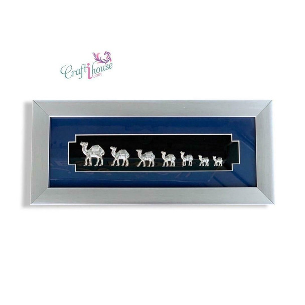 Bahrain Silver Plated Seven Camel | Authentic Wildlife Inspired Figurine | Artisan Gift Set - Luxury Handcrafted Art Craftihouse Dubai