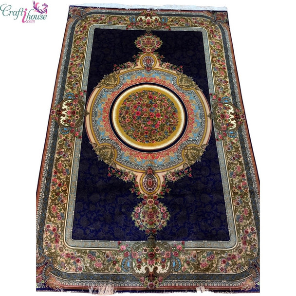 Awesome Flower Pattern Silk Carpet 225x150 Cm Pure Silk Carpet Machine Made | High-end Boutique Souvenir | Crafted In Dubai - Luxury Handcrafted Art Craftihouse Dubai