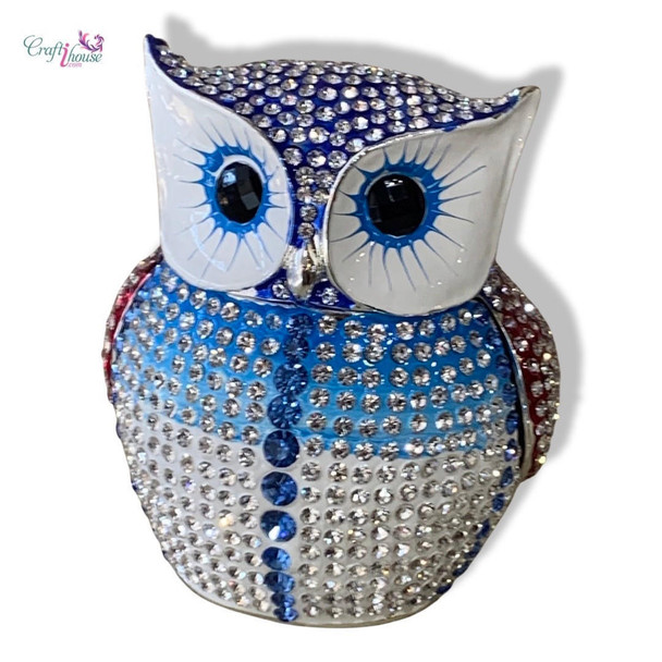 Blue Owl Jewelry Box | Luxury Heritage Gift & Cultural Souvenir - Luxury Handcrafted Art Craftihouse Dubai