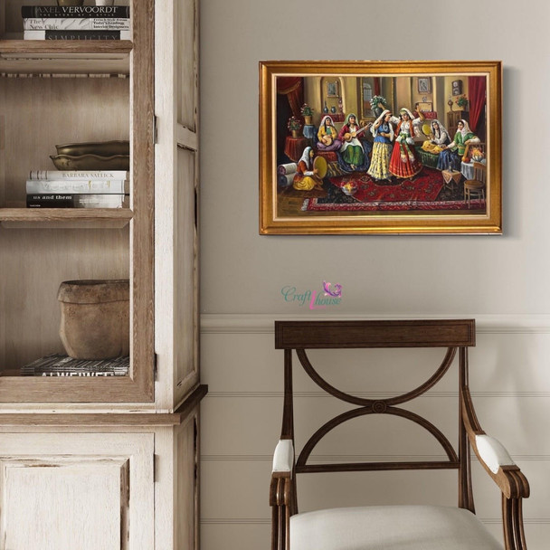Oil Painting On Canvas 50x70 Cm Ladies Party Scene Painting Wall Decor Original Painting | Premium Handcrafted Gift & Cultural Souvenir - Luxury Handcrafted Souvenir Craftihouse Dubai