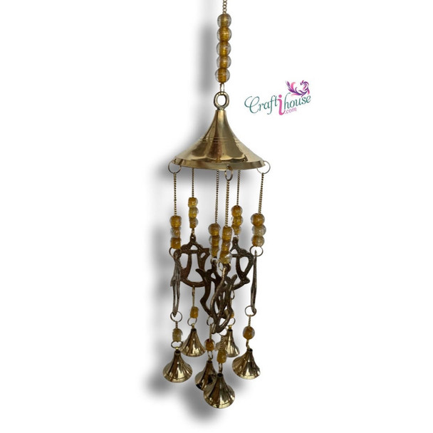 Brass Wind Chimes Hanging Wind Premium Magnetic Artwork Iconic Heritage Keepsake - Luxury Handcrafted Art Craftihouse Dubai