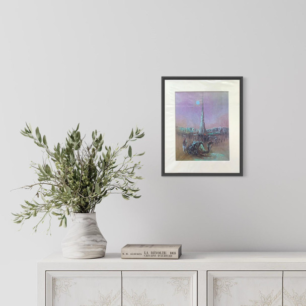 Burj Khalifa Canvas Print With Handcrafted Fridge Memento Traditional Home Decor - Luxury Handcrafted Art Craftihouse Dubai