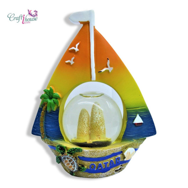 Qatar Dhow Snow Globe | Boutique Collector Globe | Artisan Cultural Piece - Luxury Handcrafted Art Craftihouse Dubai