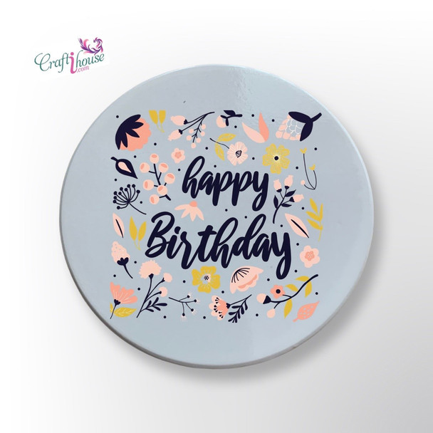 Happy Birthday Tea Coaster | Artisan Home Decor | Unique Middle Eastern Piece - Luxury Handcrafted Art Craftihouse Dubai