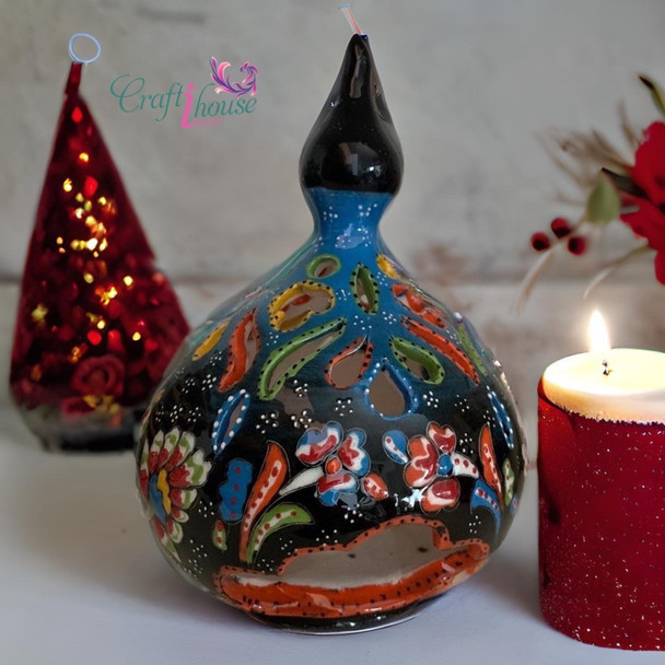 Turkish Ceramic Candle Table | Sophisticated Boutique Accessory | Crafted In Dubai - Luxury Handcrafted Art Craftihouse Dubai