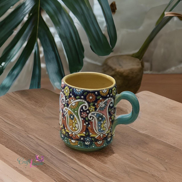 Drink Hand Painted Gift Artisan Coffee Mug | Heritage Cultural Souvenir - Luxury Handcrafted Art Craftihouse Dubai