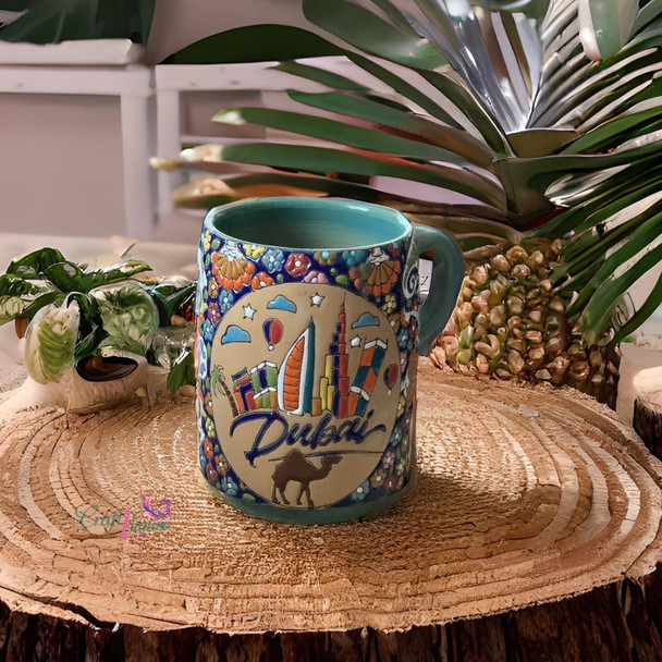 Ahlan Hand Painted Camel Heritage Ceramic Mug | Middle Eastern Decor Accent - Luxury Handcrafted Art Craftihouse Dubai