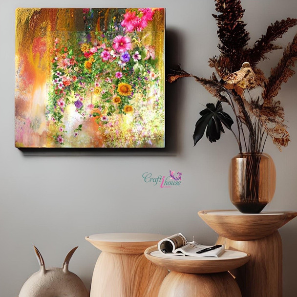 Canvas Flower Pattern Art | Unique Cultural Digital Work - Luxury Handcrafted Art Craftihouse Dubai