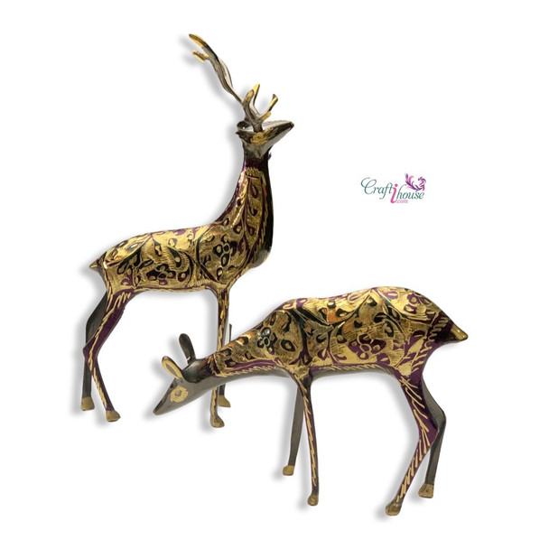 Deer Figurine Set Collectible | Artisan Home Decor Souvenir - Luxury Handcrafted Art Craftihouse Dubai