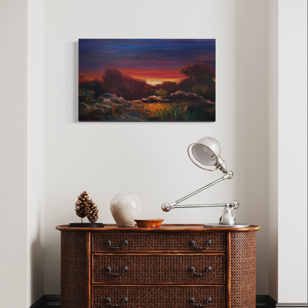 Premium Oil Painting On Canvas Original Oil Painting On Canvas 100x60 Cm Stunning Sunset Painting High-Quality Design View