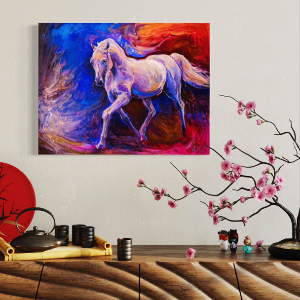 Premium Canvas Print Horse Painting High-Quality Design View