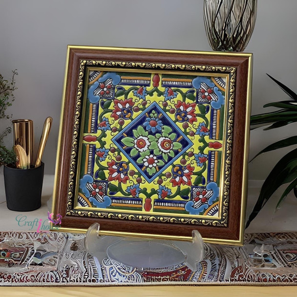 Exclusive Moroccan Ceramic framed hand painted Heritage Collection Detail