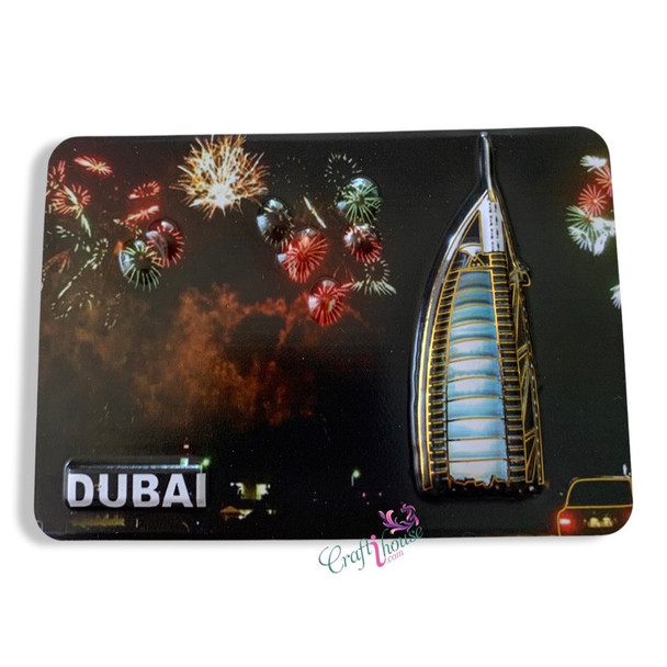 Burj Al Arab 10x7cm Artisan Ceramic Magnet Unique Dubai Souvenir - Luxury Handcrafted Art Craftihouse Dubai
