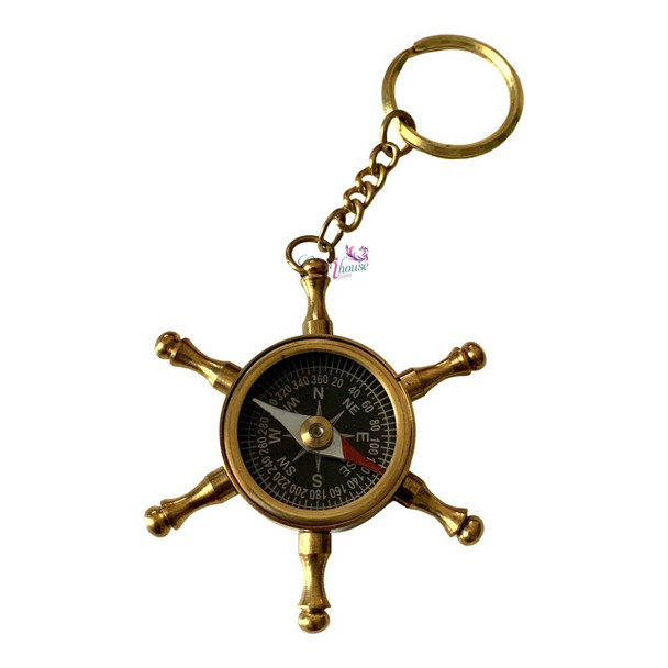 Ship wheel key chain