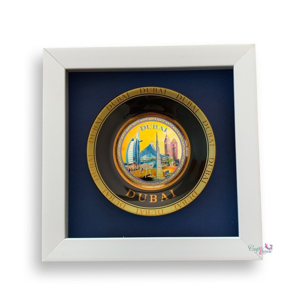 Gold Plated Ceramic Plate Boutique Fridge Magnet Authentic Middle Eastern Art - Luxury Handcrafted Art Craftihouse Dubai