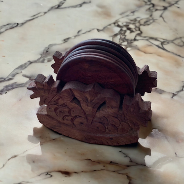 Hand Carved Wooden Tea | Artisan Home Decor Souvenir - Luxury Handcrafted Art Craftihouse Dubai