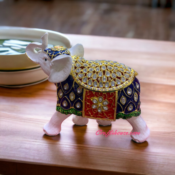 Elephant Statue Elegant Rhinestone | High-resolution Wall Poster - Luxury Handcrafted Art Craftihouse Dubai