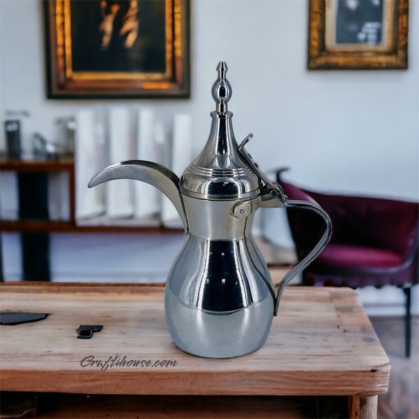 Premium Arabic Coffee Dallah Silver High-Quality Design