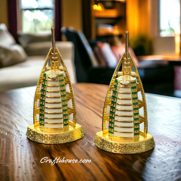 Burj Al Arab Metal Statue Traditional Magnetic Decor Elegant Cultural Memento - Luxury Handcrafted Art Craftihouse Dubai