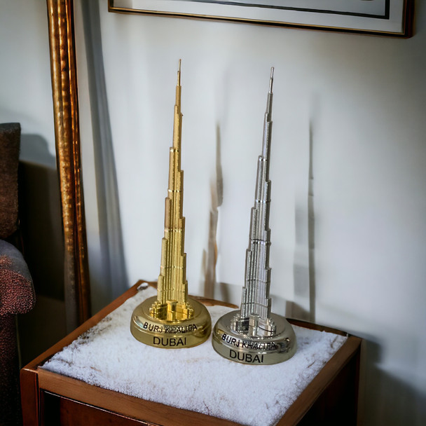 Premium Burj Khalifa Metal Statue Set Premium Magnetic Artwork Iconic Heritage Keepsake High-Quality Design