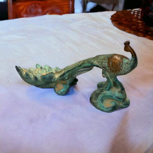 Exclusive Artisan Elegance: Brass Peacock Vintage Heritage Collection Detail