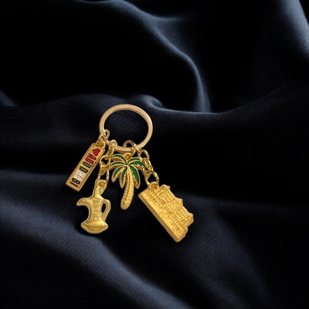 Exclusive Golden Abu Dhabi Key Chain Heritage Collection Detail