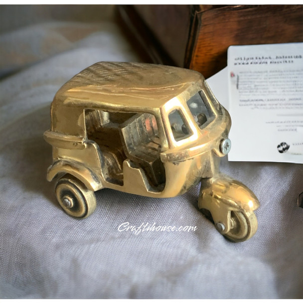 Exclusive Artisan Brass Tri Wheel Miniature Heritage Collection Detail