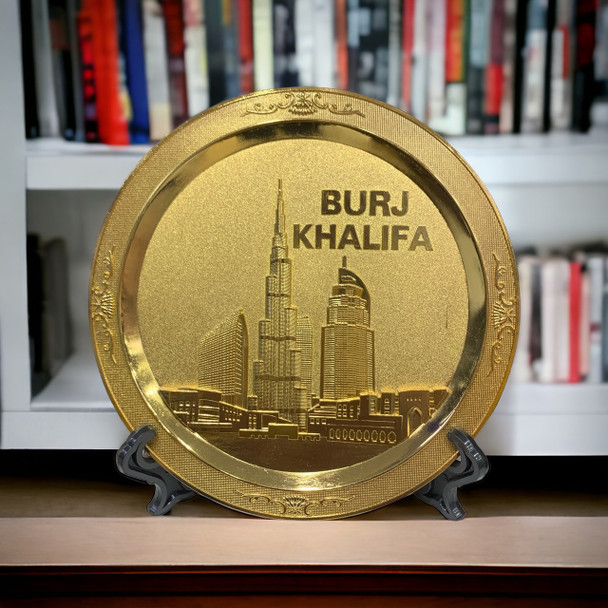 Premium Burj Khalifa Metal Collectible Plate High-Quality Design