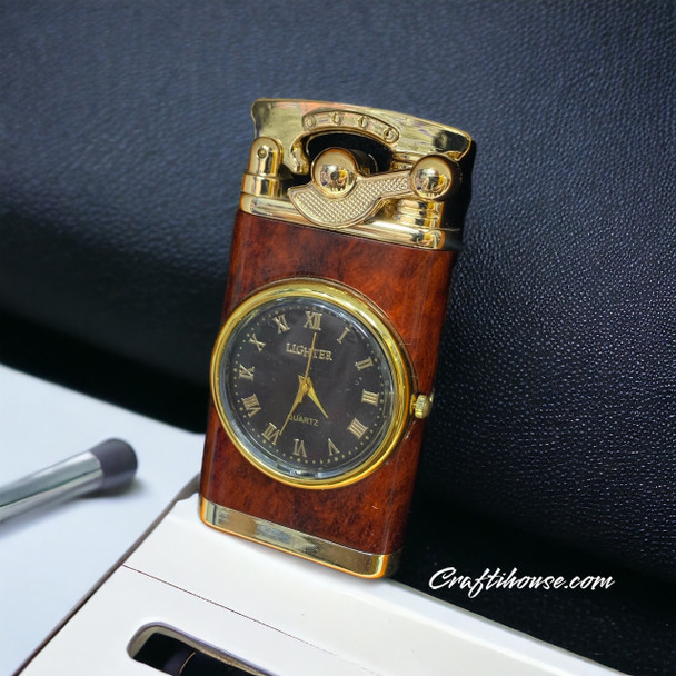 Exclusive Rechargeable Usb Cigarette Lighter With Clock Heritage Collection Detail